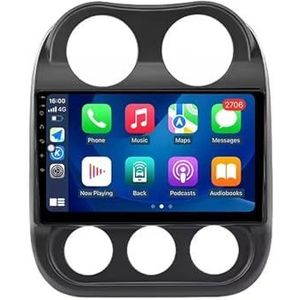 Android autoradio voor Jeep Compass Patriot 2010-2016, 9 inch touchscreen autoradio Autoaccessoires met GPS Bluetooth FM RDS HiFi WiFi(F4 4+64G)