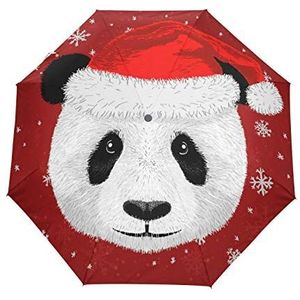 Jeansame Paraplu Kerst Panda Rood Nieuwjaar Winter Vouwen Compacte Paraplu Automatische Regen Paraplu's voor Vrouwen Mannen Kid Jongen Meisje