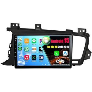 Android 15 Autoradio Voor Kia K5 2011-2015 met Draadloze Carplay Android Auto, 9 Inch Autoscherm Soporta Bluetooth WIFI GPS FM/RDS(8Core(8+128GB))