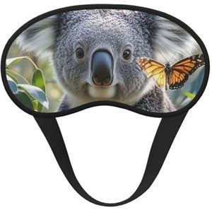Slaapoogmasker voor dames en heren, zacht, comfortabel slaapmasker, verduisterend, slaapoogbedekking voor reizen, yoga, dutje, werk, koala en vlinder