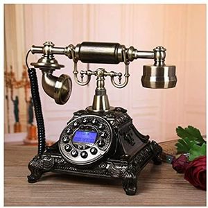 Telefoon Thuis Telefoon Retro Drukknop Telefoon Identificatie van de beller Vaste lijn LCD-scherm Vaste telefoon Telefoon voor Thuis Keuken Hotel Kantoor (zwart)