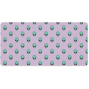 Groene Alien Hoofd Mode Bureau Muismat Antislip Gaming Muismat Accessoires Decor 30x60cm