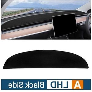 Auto Dashboard-afdekmat Voor Tesla Voor Model Y Voor Model 3 2017-2024 Auto Dashboardhoes Mat Zonnescherm Antislipmat Accessoires Dashboard Light Proof Pad(A Black Side,RHD)
