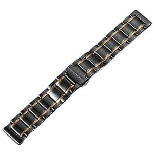 Keramische horlogeband Lederen horlogeband geschikt for Garmin Fenix ​​7 7X Pro/Epix Pro (Gen 2) 47 mm 51 mm/Quickfit 22 mm 26 mm armband (Color : Black Yellow, Size : For Fenix 7X Pro)