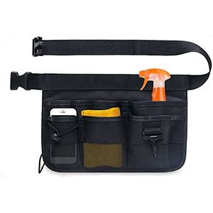 Cdemiy Tuingereedschap Riemtas - Draagbare Waterdichte Oxford Gereedschapstas - Verstelbaar Met Riem Voor Thuis, Tuin, Camper, Reiniging (Zwart)