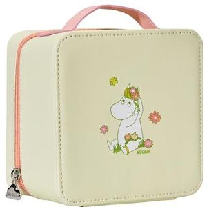 dearcloud Moomin Cosmeticatas, schattige make-up-organizer van kunstleer met pluche voering, reisklaar, Seaside Daisy Geel, 1 Count
