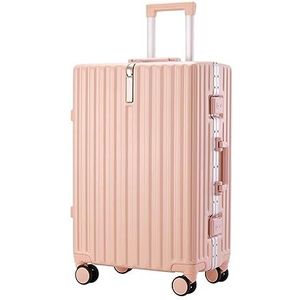 Reiskoffer Bagage Koffer Opbergkoffer Met Grote Capaciteit Lichte ABS-bagage 4 Universele Wielen Harde Instapbagage Handbagage (Color : Pink, Size : 20 inches)