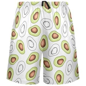 LI ZHI XIN Herenpyjamabroek, korte pyjamabroek, zomer casual shorts, elastische tailleband met trekkoord, rechte losse pasvorm met 2 zakken, S-XXL fruitpatroon, Meerkleurig, S