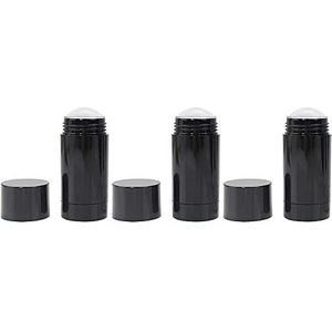 6-Pack 15 ml Zwart Lege Deodorant Containers Ronde Vorm Bodem Vullen Stok Deodorant Container Twist Up Stick Tube Lippenbalsem en DIY
