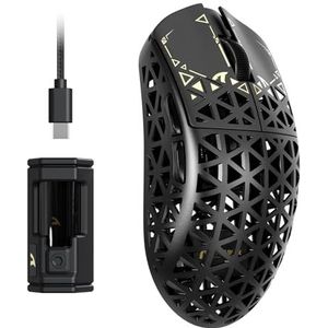 ATTACK SHARK R5 - Draadloze Gamingmuis - Zwart - Koolstofvezel - 8000Hz Pollingsnelheid