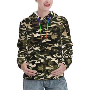 Camo Print Dames Mode Hoodies Sweatshirts Zachte Herfst Winter Trui Tops Truien Outfits, Zwart, S