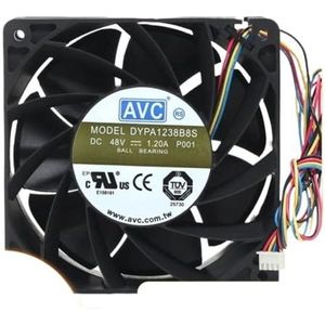 Voor AVC DYPA1238B8S 12038 12CM 48V 1.2A 4-draads PWM dubbele balkoelventilator, 120x120x38mm