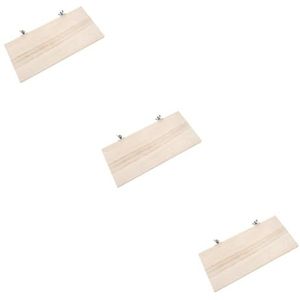 FOMIYES Vogel Speelgoed 3 Stuks springplank voor hamsters papegaai baars cavia springplank speelgoed houten hamsterbord bord hamsterkooi eekhoorn hamster kooi rotsklimplank Accessoires