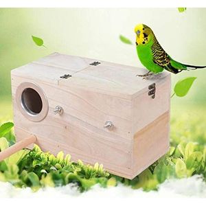EMVANV Houten wilde vogelhuis hout nestkast houten nestkast nestkast nestdozen pratical voor kleine vogels budgies vliezen (S)