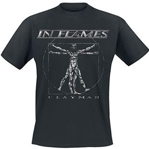 In Flames Clayman Vintage T-shirt zwart M 100% katoen Band merch, Bands