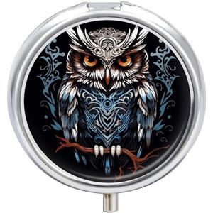 Uil pillendoos ronde draagbare kleine pillenhoes waterdichte reizen pillendoos organizer voor zakportemonnee en dagelijks gemak