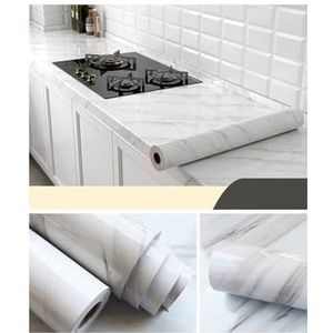 XUCZHAI Keuken oliebestendige folie vinyl keuken oliebestendig behang zelfklevend waterdicht aanrecht meubels marmer transparante film badkamer decor stickers voor keuken aanrecht (JSB, 40 cm x 300