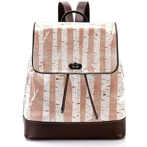 Berkenboom wit vintage gepersonaliseerde schooltassen boekentassen voor tiener, Meerkleurig, 27x12.3x32cm, Rugzak Rugzakken