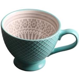 Koffie geschenken keramische koffiekopjes melk thee ontbijt mok cappuccino bloem kopjes latte keuken servies hoogwaardige mok (maat: 401-500 ml, kleur: 40)
