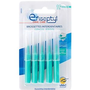 Efiseptyl Inter-Dental Reinigingsborstels, Conisch 0,9 mm, 5 Telling, Turkoois, Handmatig, Niet Aangedreven, Volwassenen, Zacht, Inter-Dental Borstel, Tandenborstel
