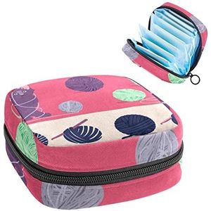 Periode Pouch Draagbare Tampon Opbergtas,Tampon Houder voor Portemonnee Vrouwelijke Product Organizer,Pet Cat Roze, Meerkleurig, 4.7x6.6x6.6 in/12x17x17 cm