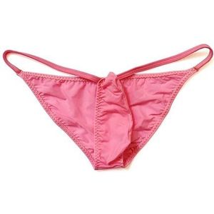 Yomie Heren Upturned Shortys Sexy String Elastisch en Comfortabel Ondergoed Upwards Upturned Slips, roze, M