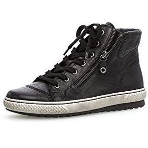 Gabor Damessneakers, hoge sneakers, uitneembare binnenzool, Zwart 57, 35.5 EU