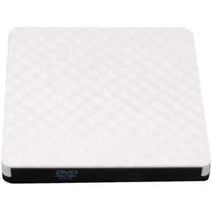 DVD-lezer Gratis Schijf USB 3.0 Externe DVD RW-brander Hoge Snelheid Overdracht CD-speler Draagbare Optische Drive For Laptop PC Desktop Heldere Beeldkwaliteit Stabiele Audio(White)