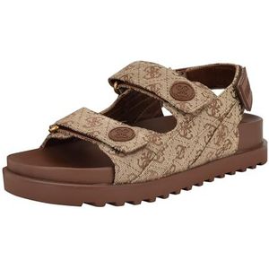 GUESS Fadey platte damessandalen, Medium Brown Logo 211, 41 EU