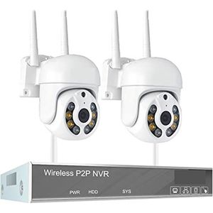 Beveiligingscamerasysteem H.265 3MP HD Draadloos Cctv-systeem Two Way Audio Waterdichte PTZ WIFI IP Bewakingscamera 8CH P2P NVR Video Surveillance Kit met hoge resolutie (Size : 4T, Color : 8CH NVR