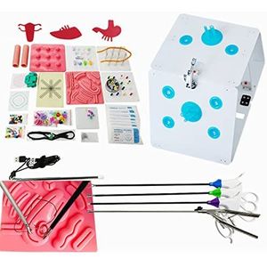 Laparoscopische Simulator Training Box Kit met 12 Training Module & 4 Chirurgische Gereedschappen, Opvouwbare Simulator Trainer Box 0 Graden Endoscoop Camera Complete Set voor Onderwijs en Training