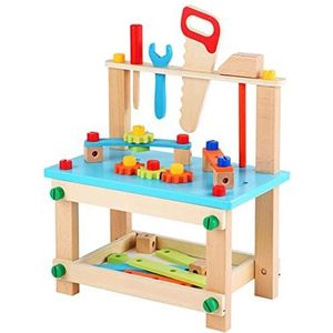 Peuter Werkbank - Houten constructiebank speelgoed voor 3 4 5 jaar oud - Educatief voorschools leren speelgoed, leren zintuiglijk speelgoed voor jongens meisjes Odavom