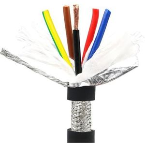 VPCPWTYZY 20/50m flexibele afgeschermde TRVVP-kabel – 24/20/18/17/15 AWG, 6-aderig, hoge flexibiliteit for CNC, sleepketting en automatisering catholic(1m,0.75mm 18AWG)