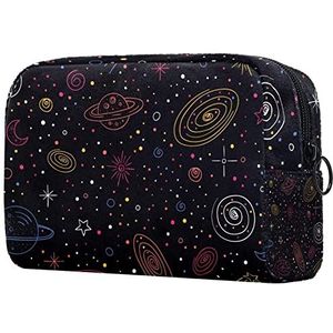 Cosmetische reistas make-up zakje kleine kikker naadloze draagbare tas reizen make-up case toiletorganizer met rits, Veelkleurig-8, 18.5x7.5x13cm/7.3x3x5.1in,