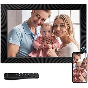 17 inch digitale fotolijst - Benibela 2,4G/5G Dual WiFi AI Smart Elektronische fotolijst, afstandsbediening & app-bediening, bewegingssensor, wandmontage, 32 GB, video delen via app cloud e-mail USB