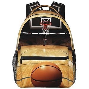 Basketbal Arena Print Rugzak Grote Capaciteit Laptop Tas Voor Vrouwen En Mannen Casual Rugzak Voor Reizen Kantoor, Zwart, One Size