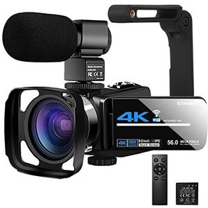 Digitale camera-recorder Digitale Vlog Camera Camcorder met Microfoon Digitale zoomcamera for VLOG-opname IR Nachtzicht Uhd 4k Webcam 5 6MP 18X Digitale camcorder