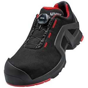 UVEX 1 X-tended Support dames en heren lage schoen met Boa® Fit System 6567.3 S3 SRC breedte 12 - zwart/rood - maat 44