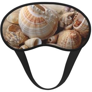 Seashells by The Seashore Slaapmasker voor Vrouwen Meisjes Mannen Zacht Comfortabel Oogmasker met Verstelbare Riem Verduisterende Oogslaap Schaduw Cover voor Reizen Yoga Dutje Werk
