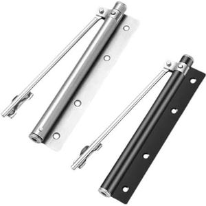 17,5 cm roestvrijstalen automatische deurdranger, zwaar belastbare verstelbare commerciële deurdranger, zelfsluitend mechanisme voor thuis en zakelijk gebruik (zwart)