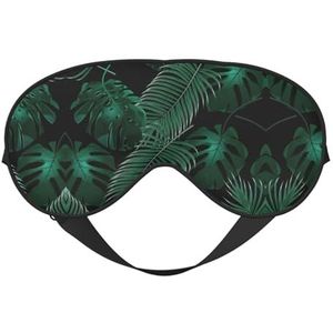 Bananenblad groen slaapmasker, oogmasker om te slapen, volledig verstelbare oogbeschermers voor vrouwen/mannen