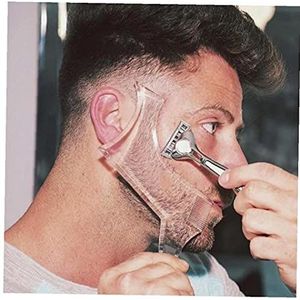 Ruluti Nieuwe Dubbelzijdige Baard Vormgeven Styling Sjabloon Abs Baard Kam Mannen Scheren Gereedschap Voor Haar Baard Trim Template Tool Zwart