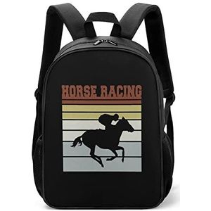 Retro Horse Racing Team Lichtgewicht Rugzak Reizen Laptop Tas Casual Dagrugzak voor Mannen Vrouwen