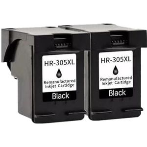 305XL Inktcartridge Compatibel met H-/P 305 XL DeskJet 2710 2730 2720 4110 4120 4130 4134 2320 Envy 6020 6022 6030 6032 Printer(2 Black)