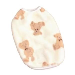 Huisdier pluche jumpsuit herfst winter medium kleine hondenkleding warm fluweel zoete pyjama kitten puppy schattige trui chihuahua poedel (Color : White-A, Size : XXS)
