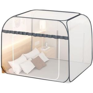 Pop-up klamboe Opvouwbare bedluifel Ademend 2-deurs tentluifel Thuis Bednet for Twin Single Full Queen Size Bed(Color:A,Size:120x200cm)