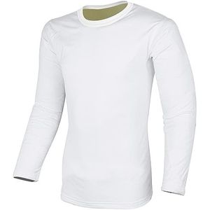 Bikers Gear Motorshirt Kevlar - Beschermend motorshirt Gepantserd Shirt Heavy GSM Dupont™ Kevlar® Aramide met beschermende Ce motorpantser, Wit, 4XL