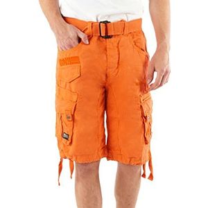 Geographical Norway PANORAMIQUE MEN - Mannen Casual Katoenen Bermuda Shorts - Mannen Sport Cargo Shorts - Ademende Chino Bermuda Shorts - Korte Shorts Normaal Comfortabel ORANJE XXL