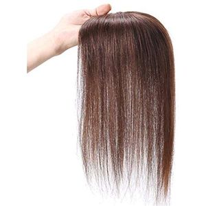 Echt Menselijk Haar Clip in Toppers Dubbellaags Zijde Base Gratis Deel Kroon Haar Stuk Voor Dunner Haar (16 ""Blond 613 #)