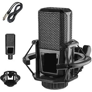 Geluidskaartset, 3.5mm Opname Condensator Microfoon Set Studio Microfoon Met V8S Live Geluidskaart for Karaoke Streaming Podcasting(Set A)